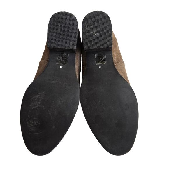 Size 8 Boots Jeffrey Campbell Warr Brown Suede Leather Ankle Boot Heeled Chelsea - Picture 8 of 10